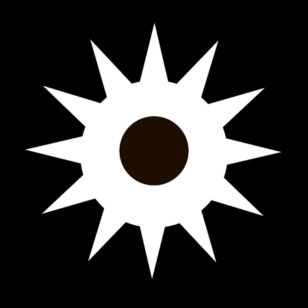 Vector white shield icon on black backgroundのイラスト素材