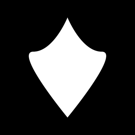 Vector white shield icon on black backgroundのイラスト素材