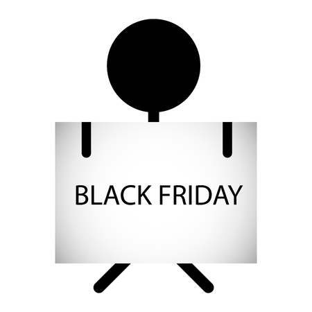 Black Friday theme: black hand holding a card on white backgroundのイラスト素材