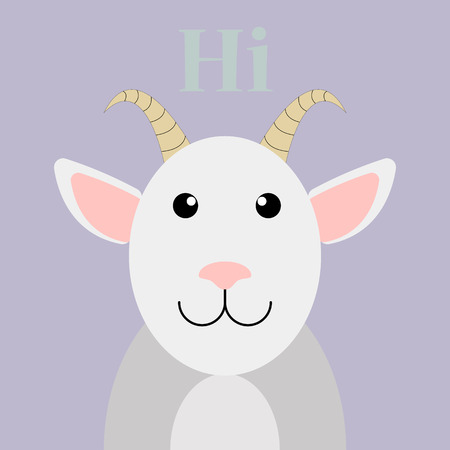 Trendy flat vector Goat icon on purple backgroundのイラスト素材