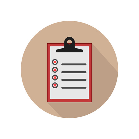 Flat illustration of clipboard with checklist icon for web on cream backgroundのイラスト素材