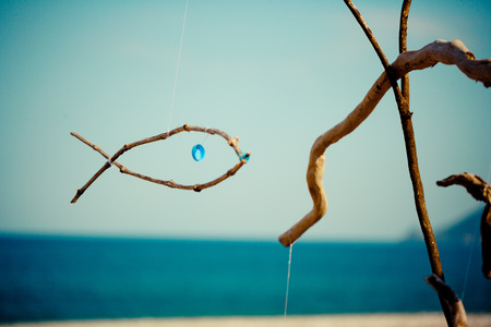 Air sculpture above sea at the sea coastの写真素材