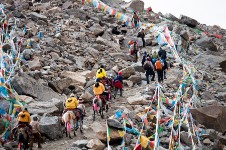 Pass Mount Kailash Himalayas range Tibet Kailas yatraの写真素材
