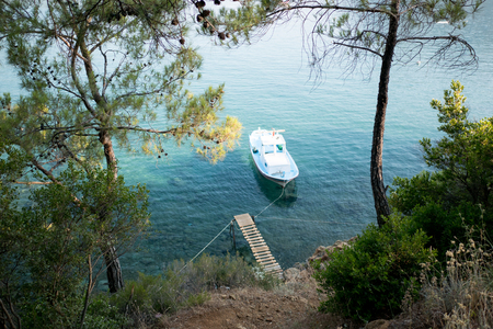 Reflection on the sea water with waves Turkeyの写真素材
