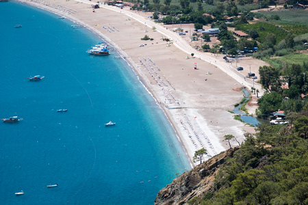 Vivid blue sea laguna background Turkeyの写真素材