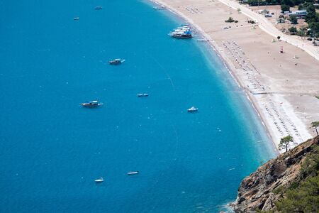 Vivid blue sea laguna background Turkeyの写真素材
