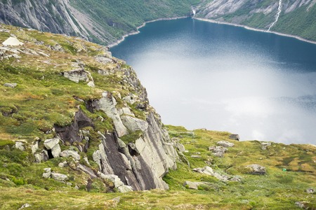 The view from near Trollitunga fjord in Norwayの写真素材