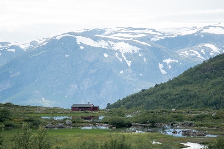 On the way to Trolltunga in Norwayの写真素材