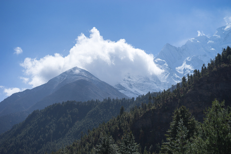 Pisang Peak Annapurna region, Nepalの写真素材