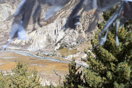 Valley in the Himalaya mountains, Nepalの写真素材
