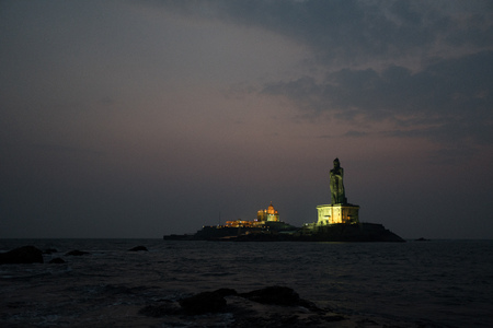 Sunrise above the sea Kanyakumari Comorin capeの写真素材