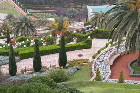 Garden and terraces Haifu, Israel - March 24, 2018のeditorial素材