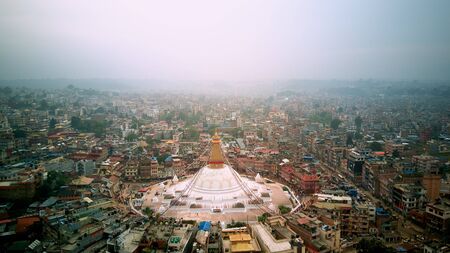 Stupa temple buddhist Bodhnath Kathmandu, Nepal October 12, 2018のeditorial素材