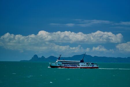Boat at the blue sea in Thailandの写真素材