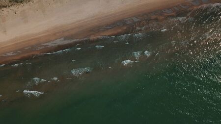 Aerial view of coastline Jurkalne Baltic sea Latviaの写真素材