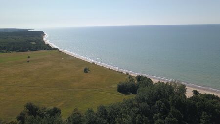 Aerial view of coastline Jurkalne Baltic sea Latviaの写真素材