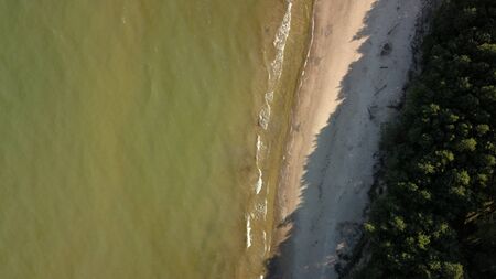 Aerial view of coastline Jurkalne Baltic sea Latviaの写真素材