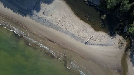 Aerial view of coastline Jurkalne Baltic sea Latviaの写真素材
