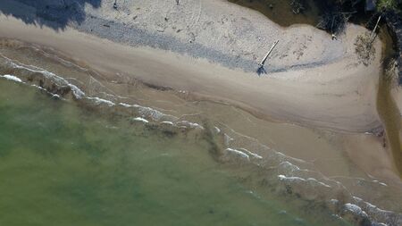 Aerial view of coastline Jurkalne Baltic sea Latviaの写真素材