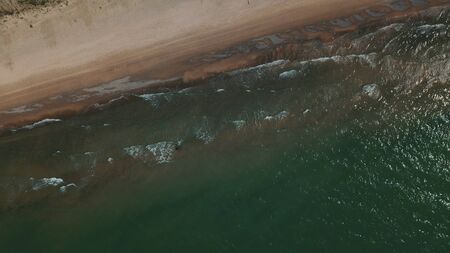 Aerial view of coastline Jurkalne Baltic sea Latviaの写真素材