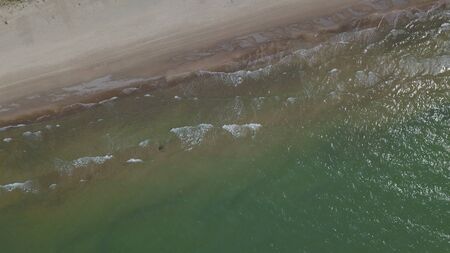 Aerial view of coastline Jurkalne Baltic sea Latviaの写真素材
