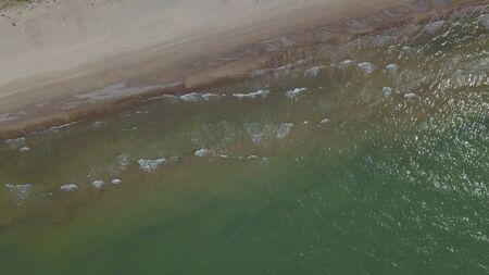 Aerial view of coastline Jurkalne Baltic sea Latviaの写真素材