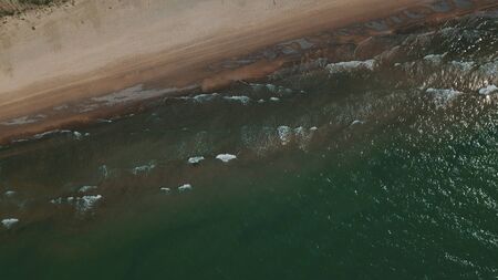 Aerial view of coastline Jurkalne Baltic sea Latviaの写真素材
