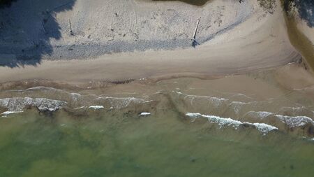 Aerial view of coastline Jurkalne Baltic sea Latviaの写真素材