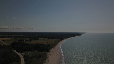 Aerial view of coastline Jurkalne Baltic sea Latviaの写真素材