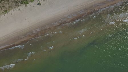 Aerial view of coastline Jurkalne Baltic sea Latviaの写真素材