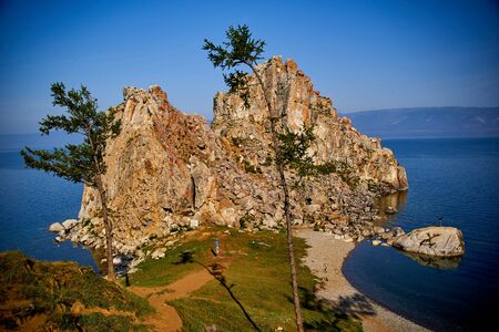 Lake Baikal. Olkhon Island in the summer Shamankaの写真素材