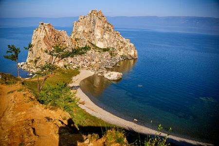 Lake Baikal. Olkhon Island in the summer Shamankaの写真素材