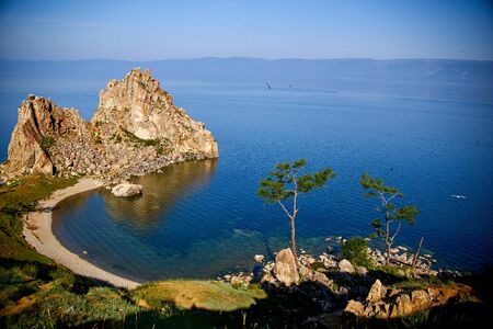 Lake Baikal. Olkhon Island in the summer Shamankaの写真素材