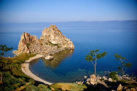 Lake Baikal. Olkhon Island in the summer Shamankaの写真素材