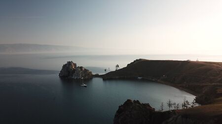 Lake Baikal. Olkhon Island in the summer Shamanka from droneの写真素材