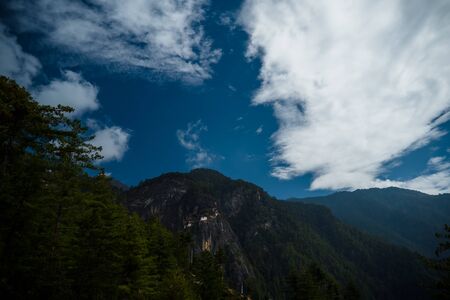 Tiger Nest Bhutan Monastery having beautiful backgroundの写真素材
