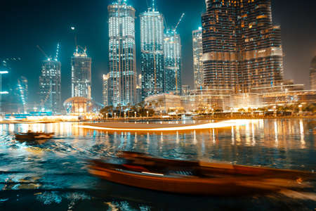 February 29, 2020 - Dubai, UAE - show fountain next to Burj Khalifaのeditorial素材