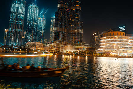 February 29, 2020 - Dubai, UAE - show fountain next to Burj Khalifaのeditorial素材