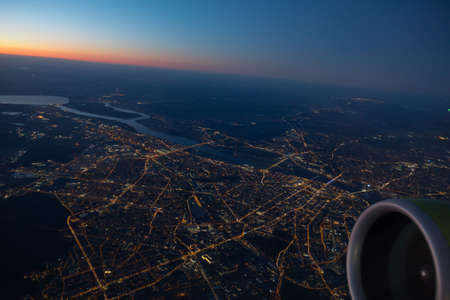 Riga, capital of Latvia. Aerial view sunrise timeのeditorial素材