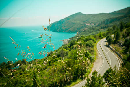 Panoramic road along the mediterranean coastの写真素材
