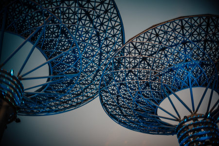 Dubai Marina with beautiful city sunset timeの写真素材