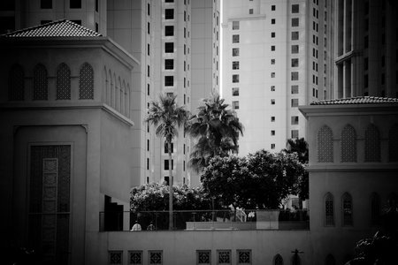 Dubai Marina with beautiful city sunset timeの写真素材