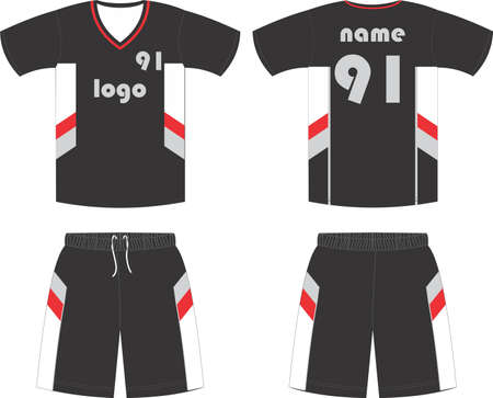 Basketball uniform custom design sports jersey, shorts, socks template for basketball club. Front and back view sports t-shirt mock ups Illustrationのイラスト素材