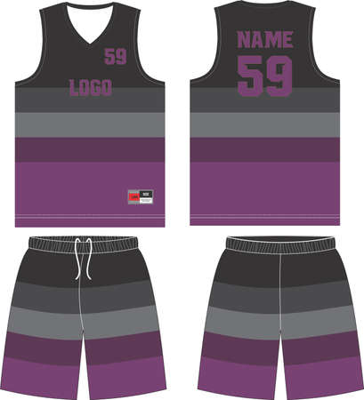 custom design Basketball uniform sports jersey, shorts, socks template for basketball club. Front and back view sports t-shirt mock ups Illustrationのイラスト素材