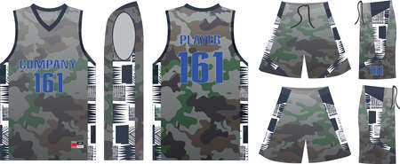 Basketball uniform mock up template design for basketball club Vectorsのイラスト素材