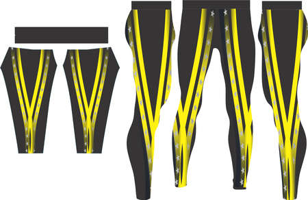 Rash Guard with leggings pants adjust in Pattern illustrationsのイラスト素材
