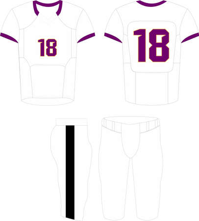 American Football jersey,t-shirt sport design template uniforms front and back viewのイラスト素材