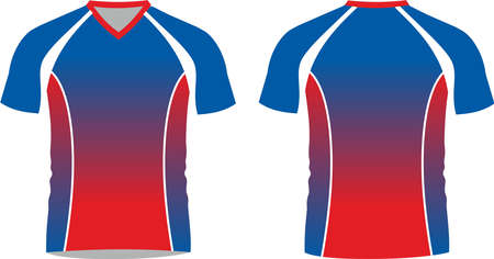 Football Sublimated Shirts half sleeve Mock ups templates vectorsのイラスト素材