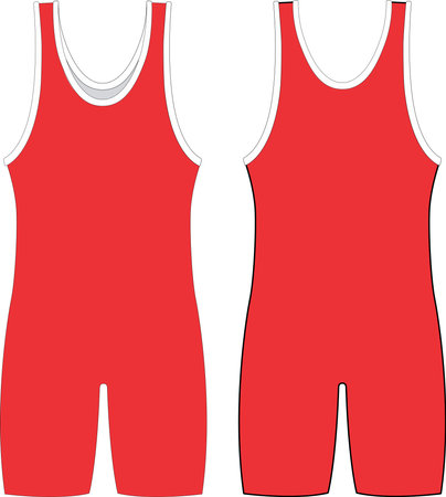 Wrestling Uniform Mock up Sublimated blank template vectorsのイラスト素材
