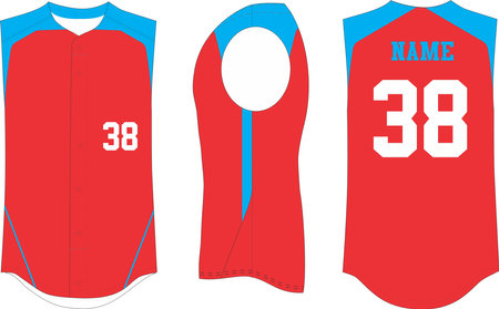 Sleeveless Baseball Jersey Mock ups Sublimated vectorsのイラスト素材